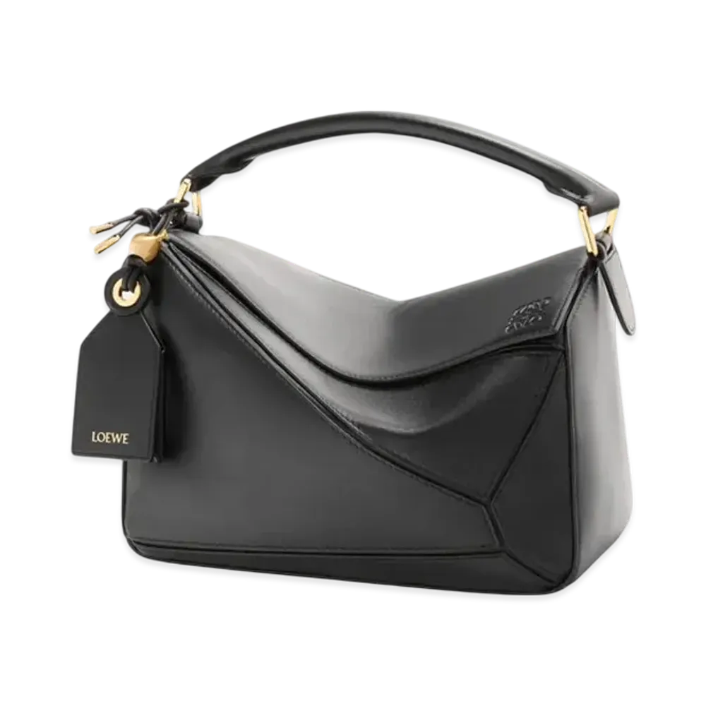 LOEWE Small Featherlight Puzzle Bag in Nappa Lambskin "Black"