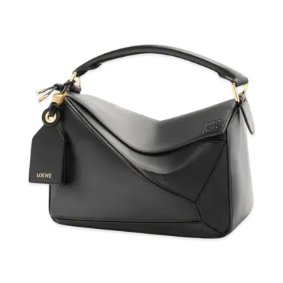 LOEWE Small Featherlight Puzzle Bag in Nappa Lambskin "Black"