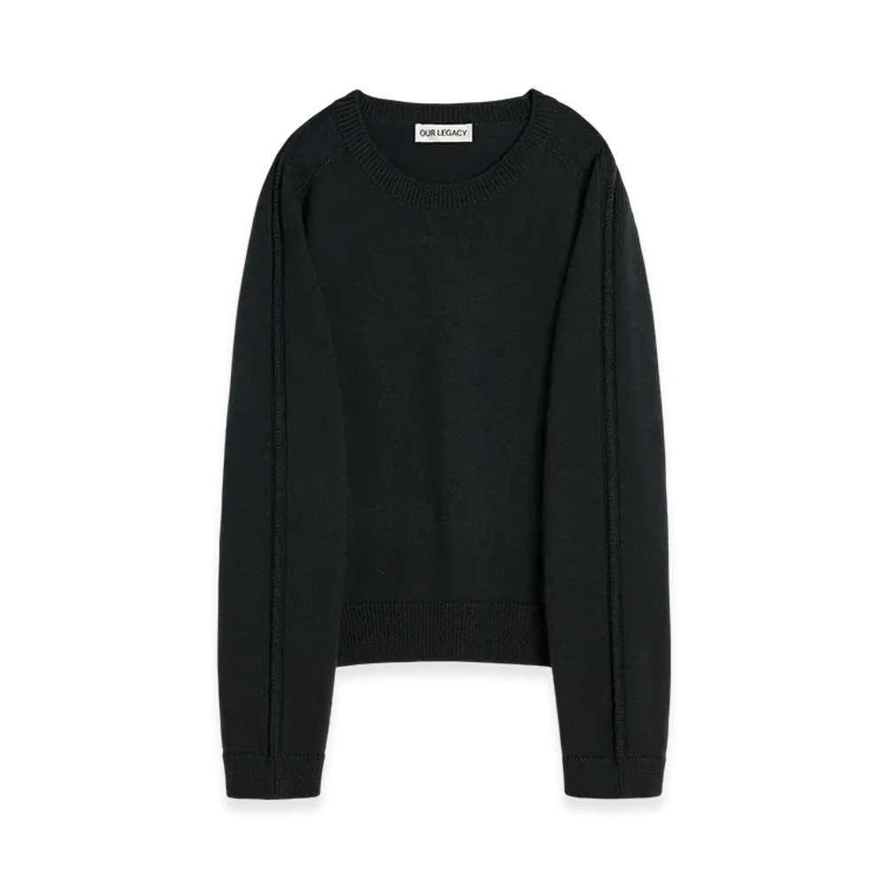 OUR LEGACY True Roundneck "Off Black Rustic Merino"