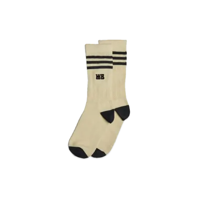 Adidas x Wales Bonner Crew Socks "Sandy Beige/Black" IN0660