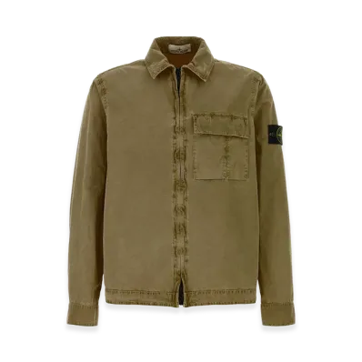Stone Island Shirt With Zip And Pocket "Green"