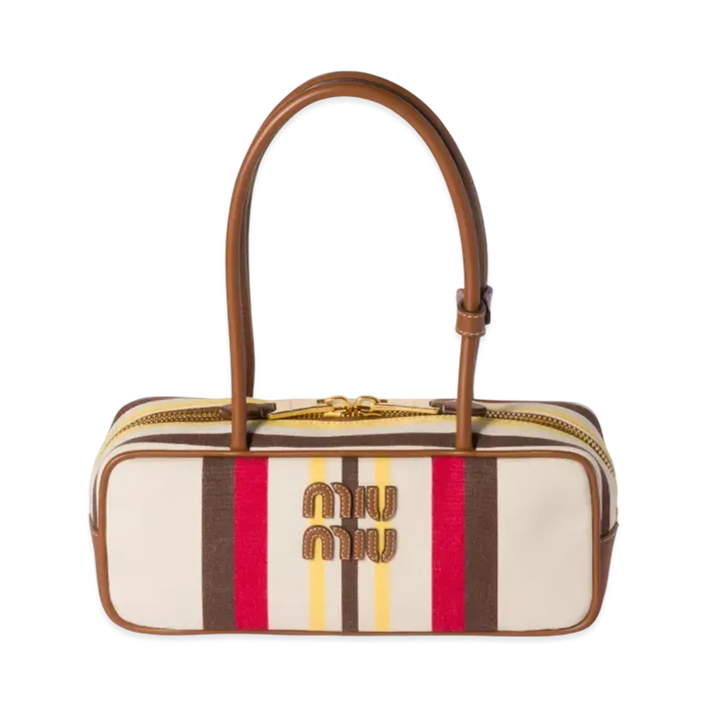 MIUMIU Beau Canvas and Leather Bag "Natural"