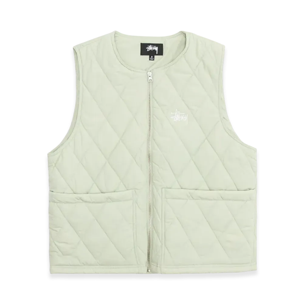 Stussy Diamond Quilted Vest "Sage"