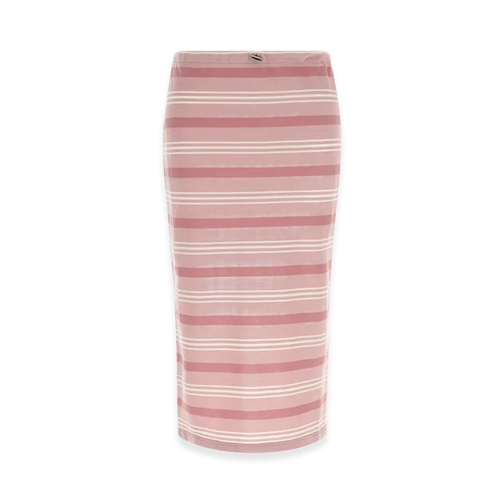 PRADA Women's Striped Pique Skirt "Pink"