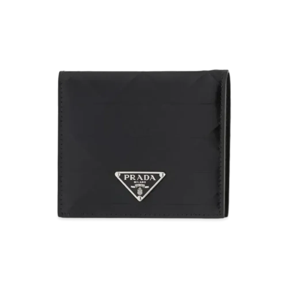 PRADA Brushed Leather Wallet "Black"