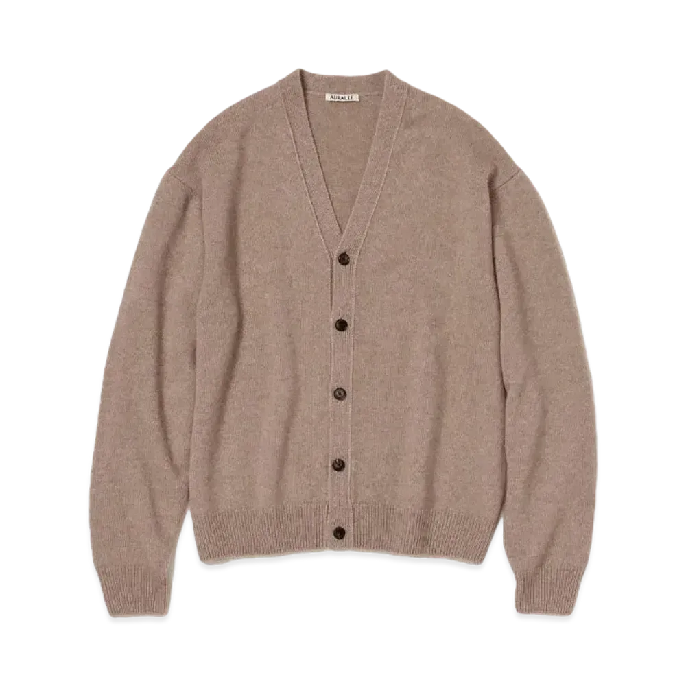 AURALEE Baby Cashmere Knit Cardigan "Natural Brown"