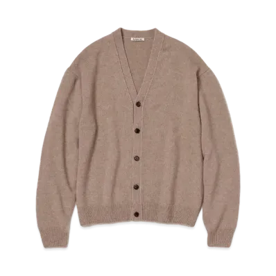 AURALEE Baby Cashmere Knit Cardigan "Natural Brown"