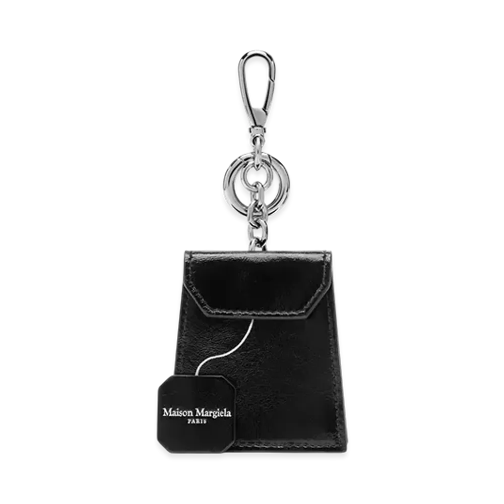 Maison Margiela 4 Stitch Leather Tea Bag Charm "Black"