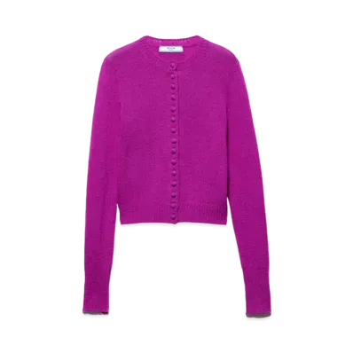 PRADA Women's Cashmere Cardigan "Dark Pink"