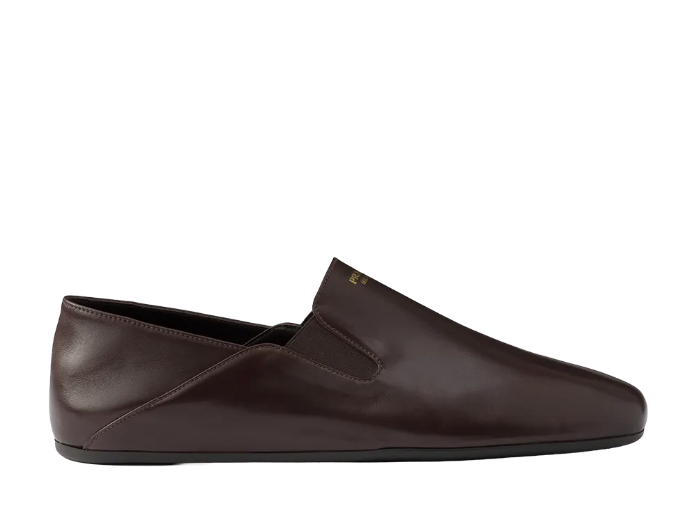 PRADA Leather Loafers "Dark Brown"