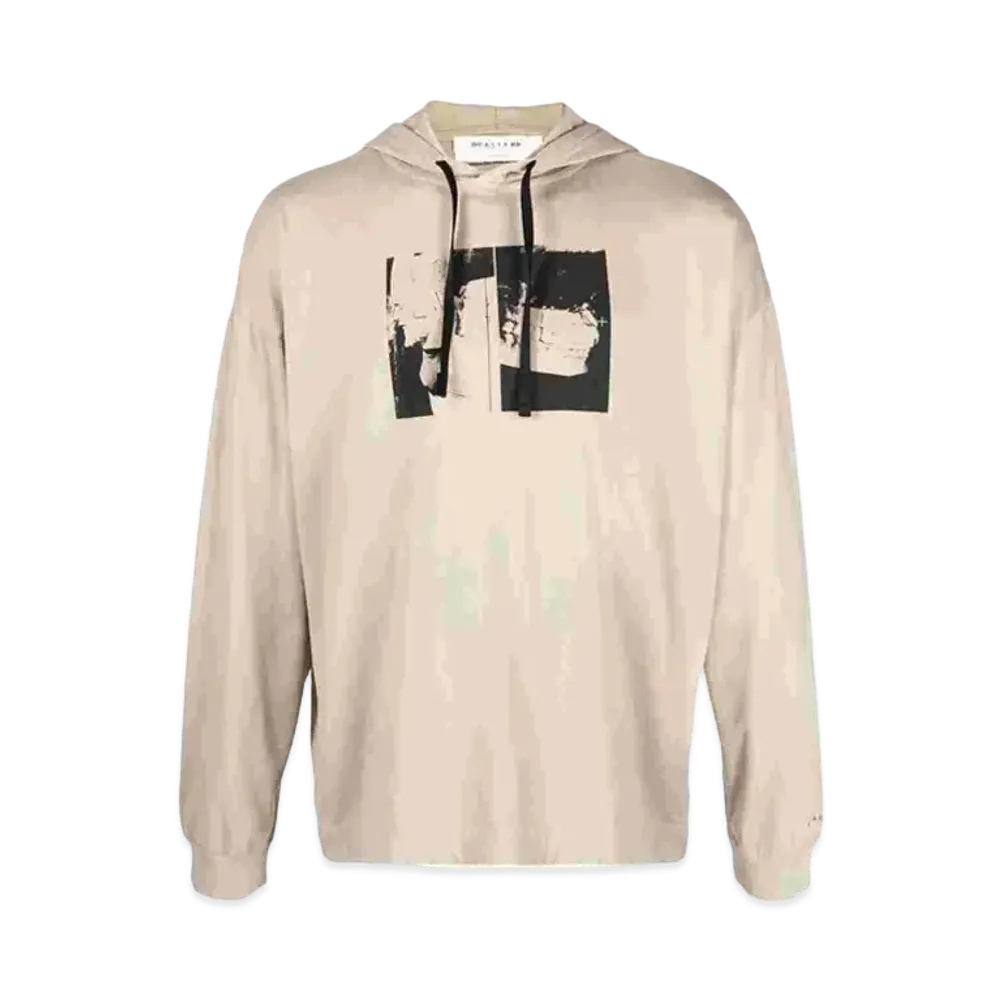 1017 ALYX 9SM Graphic-Print Drawstring Hoodie "Beige"