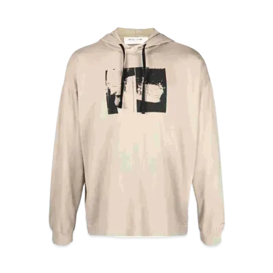 1017 ALYX 9SM Graphic-Print Drawstring Hoodie "Beige"
