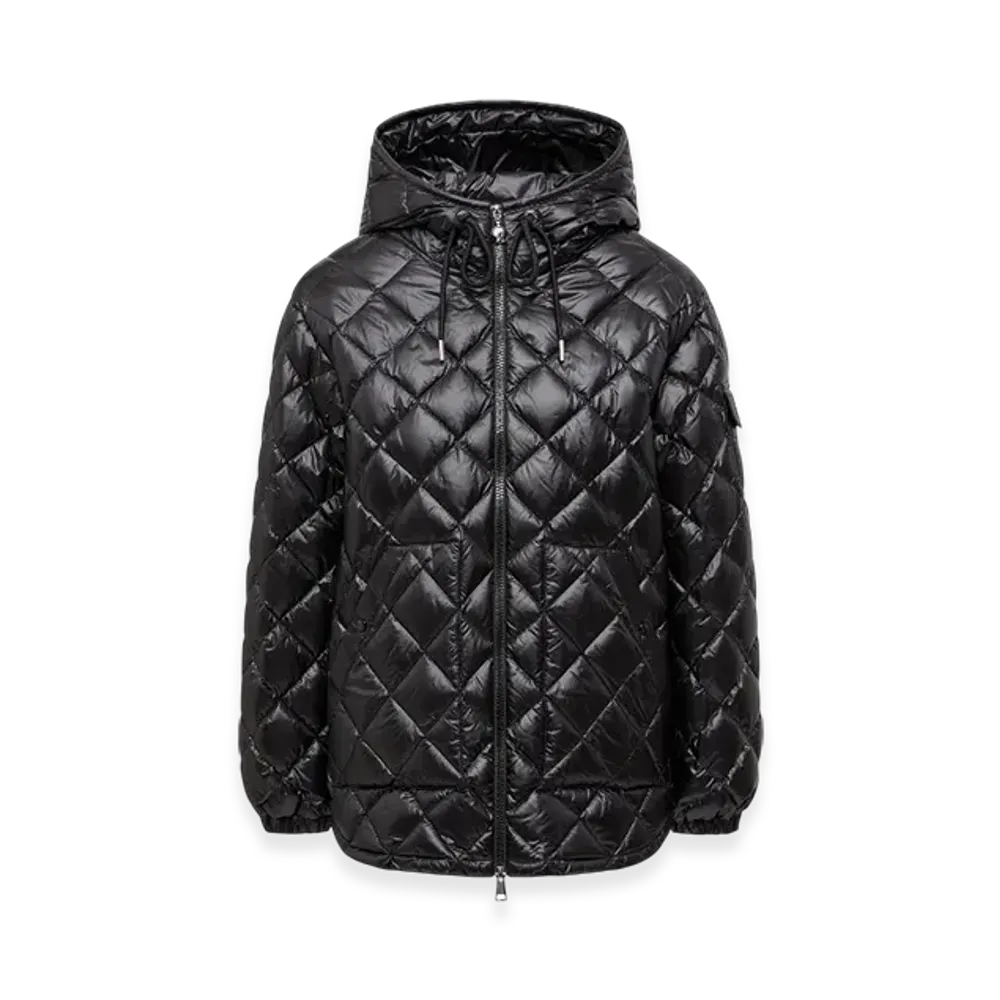 MONCLER Diamond-Quilted Hooded Short Down Jacket "Black"