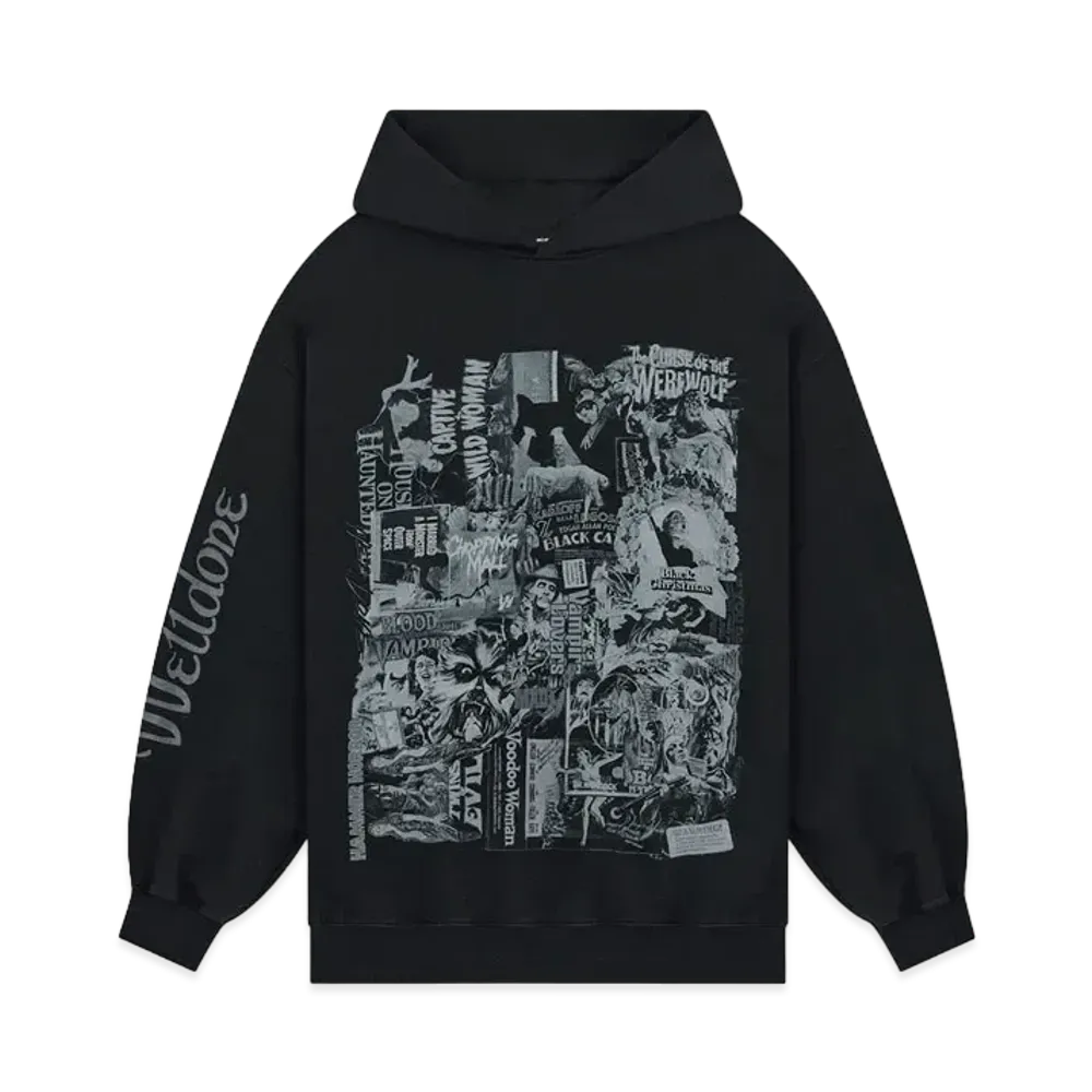 WE11DONE Horror Collage Hoodie "Black"