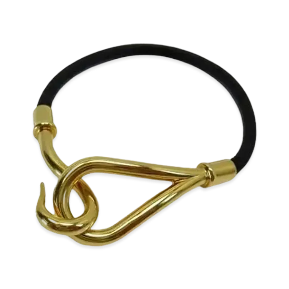 Hermes Jumbo Hook Choker Bracelet "Black/Gold"