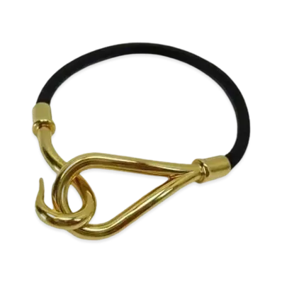 Hermes Jumbo Hook Choker Bracelet "Black/Gold"