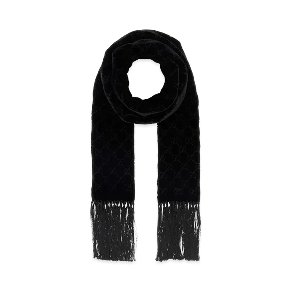 GUCCI Velvet Scarf "Black"