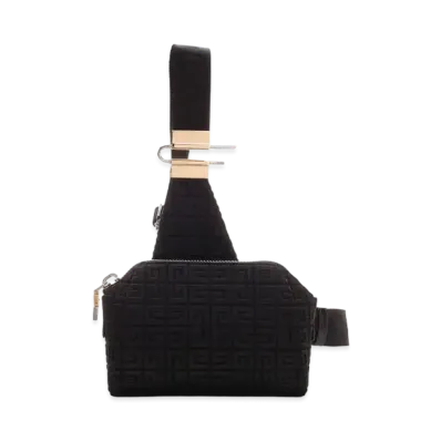 GIVENCHY Small Antigona Crossbody Bag In 4G Embroidered Canvas "Black"