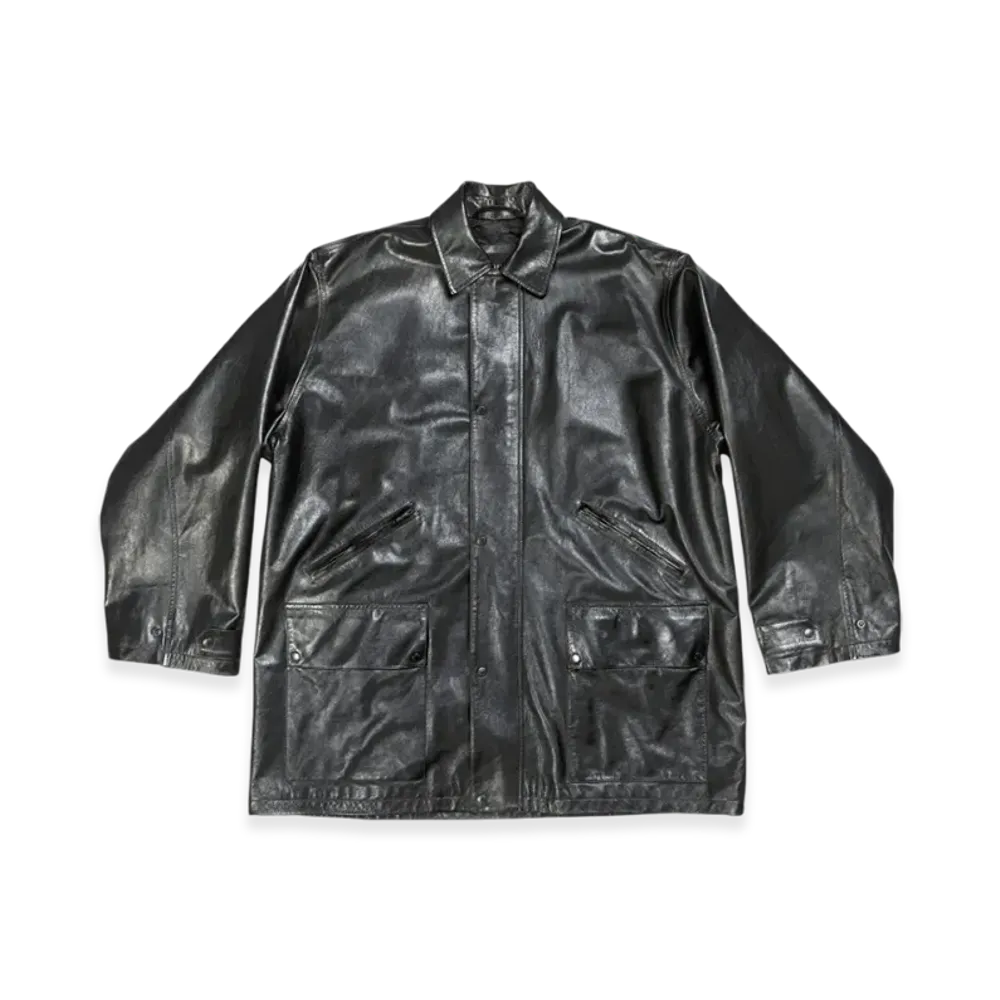 BALENCIAGA Large Fit Parka in Smooth Soft Bullskin "Black"