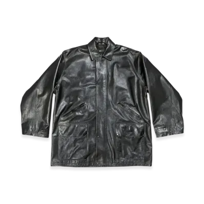 BALENCIAGA Large Fit Parka in Smooth Soft Bullskin "Black"
