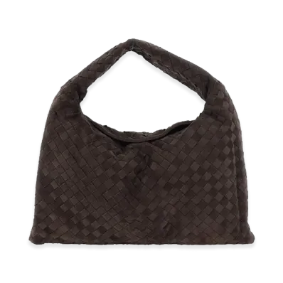 Bottega Veneta Women's Suede Small Hop Handbag "Dark Brown"