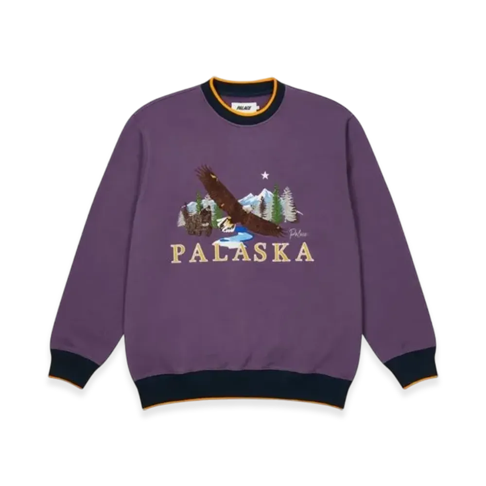 PALACE Palaska Emb Crew "Purple"