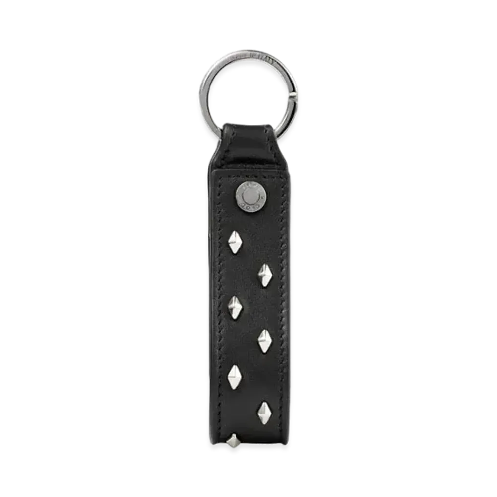 Jimmy Choo Warwick/S With Diamond Studs Calf Leather key Charm "Black"