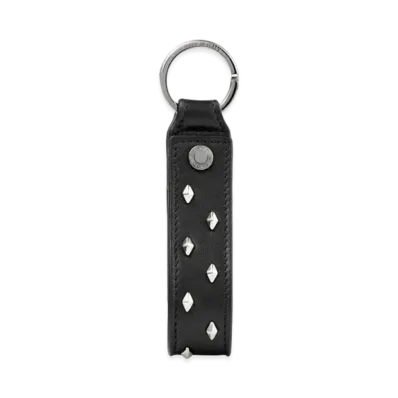 Jimmy Choo Warwick/S With Diamond Studs Calf Leather key Charm "Black"