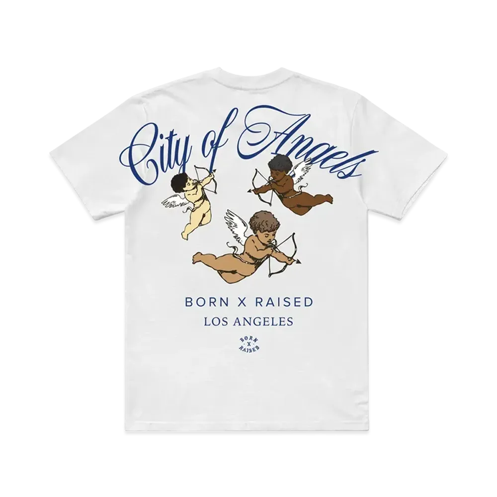 BORN X RAISED x NEW ERA x Dodgers City Of Angels Tee "White"
