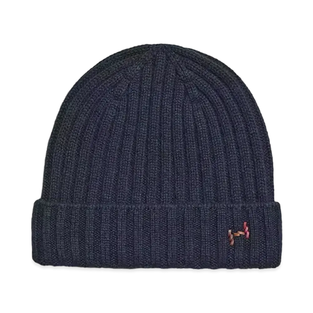 Hermes H Torsade Cuir Beanie "Marine"