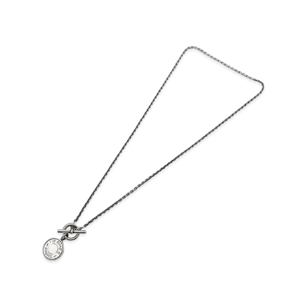 Hermes Amulettes Clou de Selle Sellier Necklace "Silver"