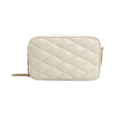 Saint Laurent Women's Quilted Leather Camera Bag "White"