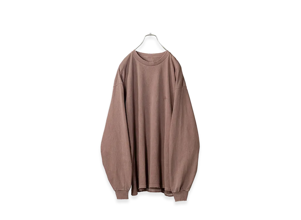 ANCELLM Embroidery Dyed LS T-Shirt 2 "Marron"