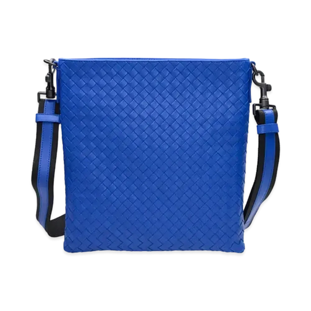Bottega Veneta Lambskin Crossbody Bag "Blue"