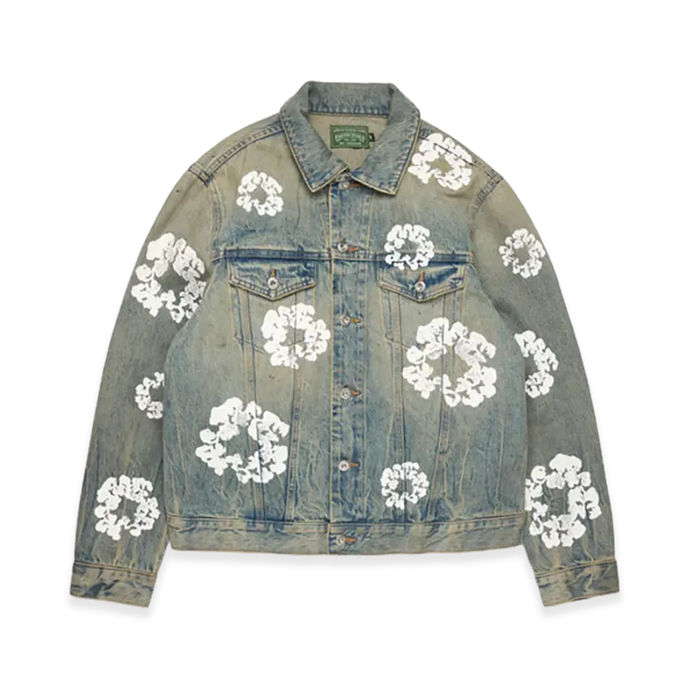 DENIM TEARS Cotton Wreath Denim Jacket "Dirty Wash"