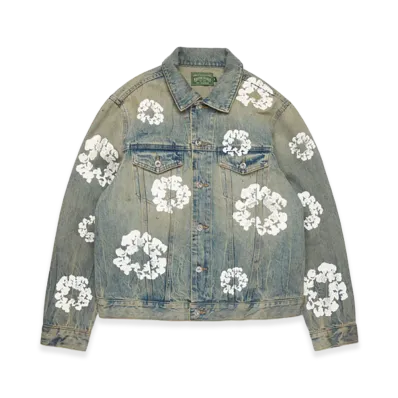 DENIM TEARS Cotton Wreath Denim Jacket "Dirty Wash"