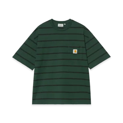 Carhartt WIP S/S Cardona Pocket T-Shirt "Cardona Stripe/Natural/Dark Scarab/Garment Dyed"