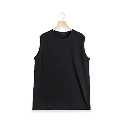 COMOLI Cotton Mesh Sleeveless "Black"