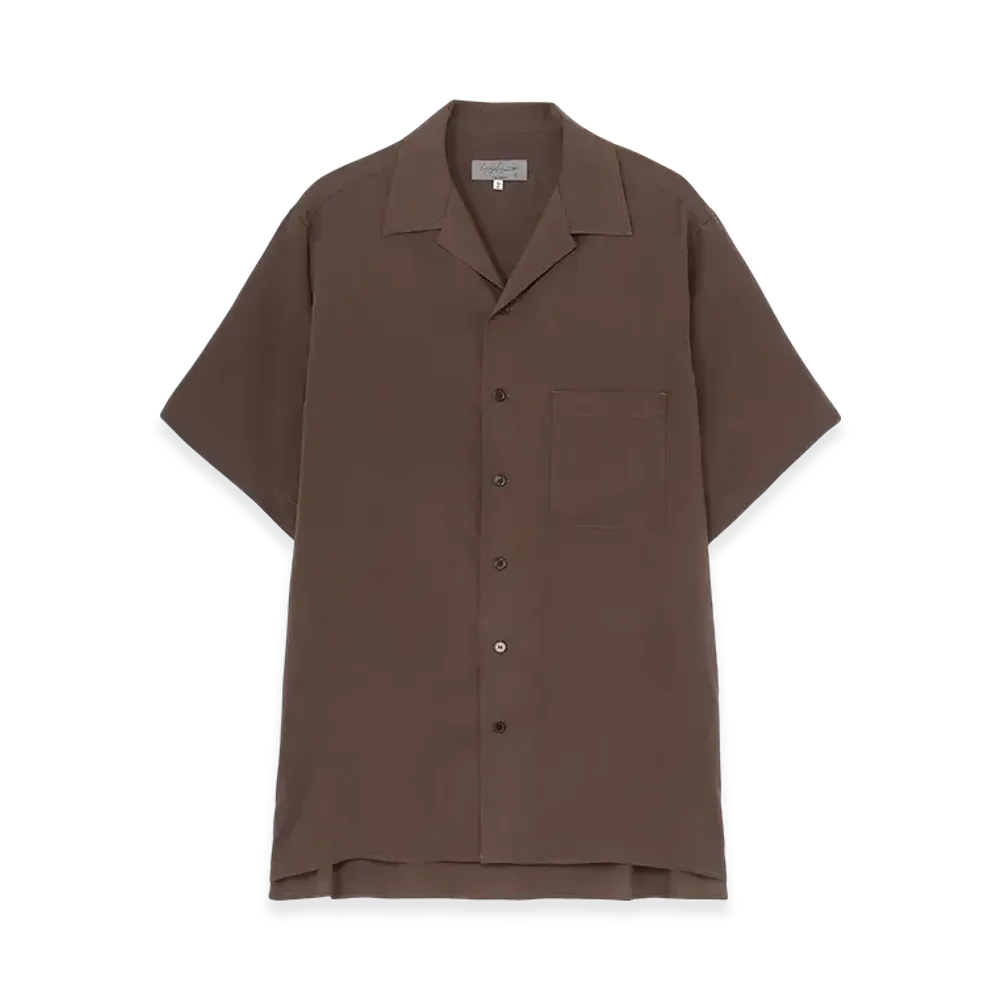 Yohji Yamamoto POUR HOMME Cellulose Lawn Open Collar Half Sleeve Shirt "Charcoal"