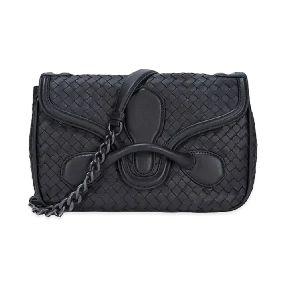 Bottega Veneta Lambskin Shoulder Bag "Black"
