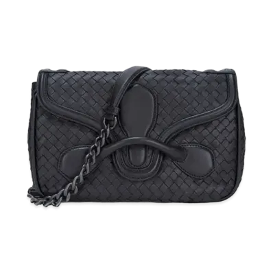 Bottega Veneta Lambskin Shoulder Bag "Black"