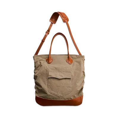 NICENESS L.Aphex Heinzman Shirring Bag "Khaki/Cognac"