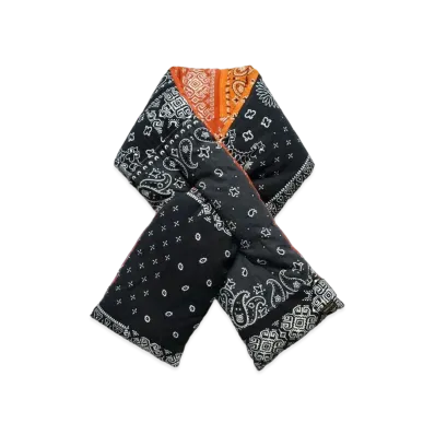 KAPITAL Flannel Bandanna Reversible Muffler "Black"