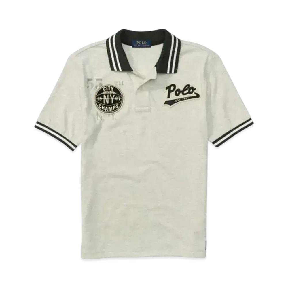Polo Ralph Lauren Kids Cotton Mesh Baseball Polo "Light Grey"