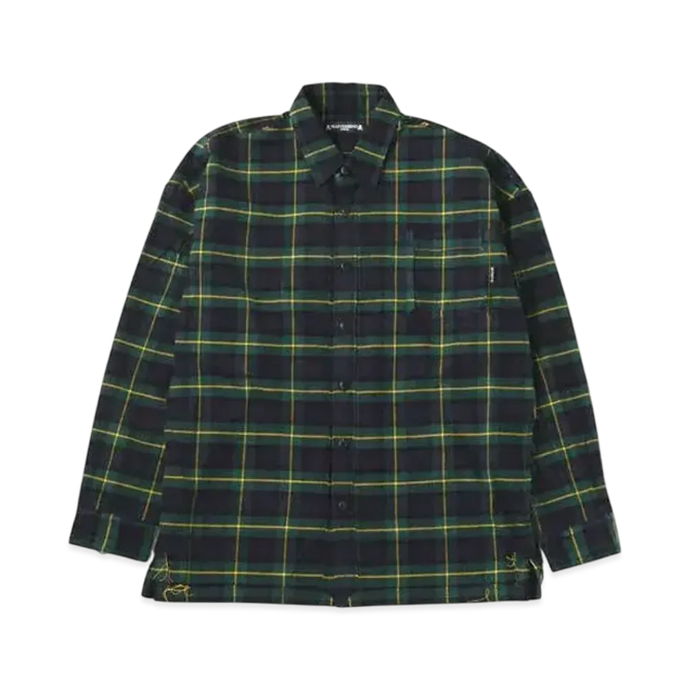 mastermind WORLD Reversible Flannel Shirt "Olive"