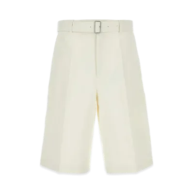 Jil Sander Linen Bermuda Shorts "White"