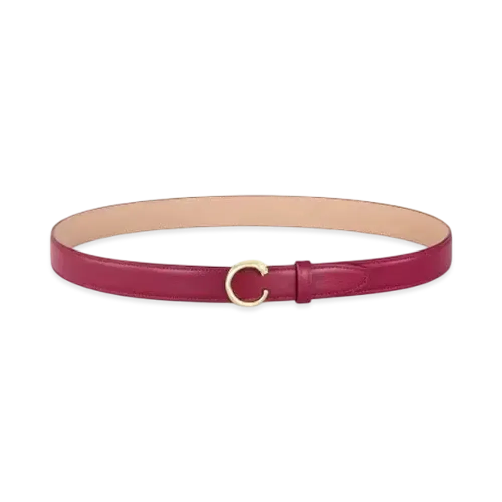 Cartier Belt, Panthere de Cartier, Size M (85cm) "Cherry Red/Gold"