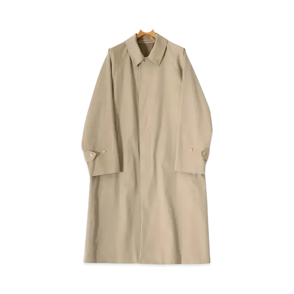 COMOLI Cotton Gabber Bar Collar Coat "Beige"