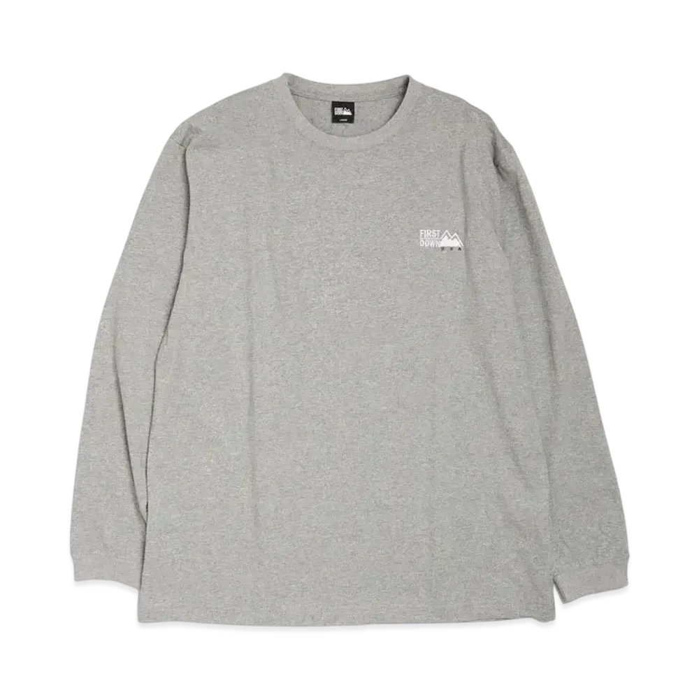 FIRST DOWN Logo L/S Tee Cotton Jersey "Grey"