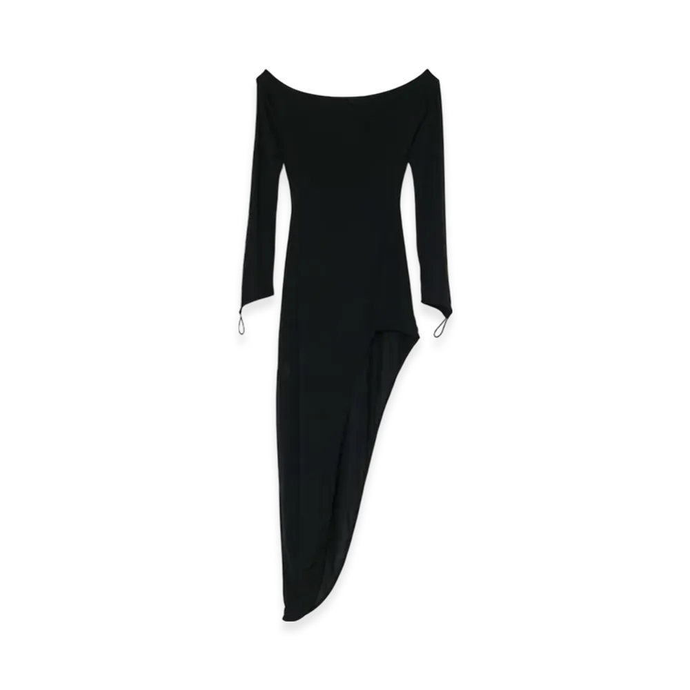 THEREDTHREAD G Tech Jersey Sheer Dress "Black"